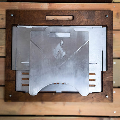 Storm Fire Portable Flat-Pack Fire Pit & Grill: Handmade Steel Camping Cookout
